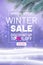 Winter sale web banner with shop now button