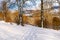 Winter scene Bavaria-snow-covered hills in Hersbruck