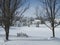 Winter scene in central New York State, quiet and peaceful white