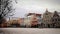 Winter Scene.City Square And Old Historic Building