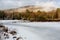 Winter Scene of Fog Lift over Frozen Lake - Adirondack Mountains - New York