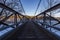 Winter Scene of Historic Suspension Bridge over Delaware River