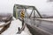 Winter Scene of Historic Truss Bridge over Delaware River