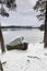 Winter scene at Loch Garten in Scotland.