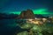 Winter scene of reine town in lofoten islands, norway