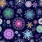 Winter seamless christmas dark blue pattern