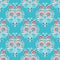 Winter seamless damask doodle design