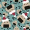 Winter seamless onigiri pattern for fabrics and textiles and packaging and gifts and cards and linens and kids