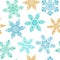 Winter seamless pattern with ornamental snowflakes