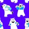 Winter seamless pattern with polar bear. Background with animal