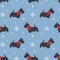 Winter seamless pattern with Scottish terrier. Background for wrapping paper, greeting cards and seasonal designs. Merry Christmas