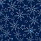 Winter seamless pattern with snowflake. Light crystal