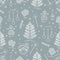 Winter seamless pattern with variety Christmas elements: tree,