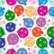 Winter seamless pattern with variety colored Christmas balls wit