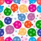 Winter seamless pattern with variety colored Christmas balls wit