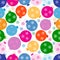 Winter seamless pattern with variety colored Christmas balls wit