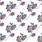 Winter Seamless pattern with watercolor holly berries. Christmas rowan background