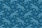 Winter seamless pattern with wolf and snow