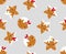 Winter seamless patterns with gingerbread cookies. Awesome holiday vector background.