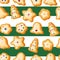 Winter seamless patterns with gingerbread cookies. Awesome holiday vector background. Christmas repeating texture for surface