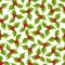 Winter seamless vector pattern with holly berries. Part of Christmas backgrounds collection. Can be used for wallpaper, pattern fi
