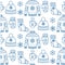 Winter season clothes seamless pattern