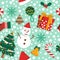 Winter Season December Merry Christmas Holiday Seamless Pattern Background