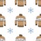 Winter season doodle clothes seamless pattern.