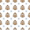 Winter season doodle clothes seamless pattern.