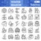 Winter season line icon set, Winter holidays symbols collection or sketches. World snow day linear style signs for web