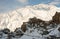 Winter season and snow cover at dhankar village - Spiti