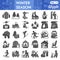 Winter season solid icon set, Winter holidays symbols collection or sketches. World snow day glyph style signs for web