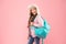 Winter semester. Girl fashionable cutie carry backpack. Hipster style. Modern backpack for daily life. Teen fashion