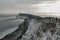 Winter shot of the Forillon Peninsula on a cloudy day.