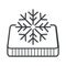 Winter side of orthopedic mattress, snowflake symbol isolated icon