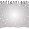 Winter silver snowy background in cartoon style with icicles