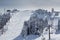 Winter ski resort,people skiing. Uludag Mountain, Bursa, Turkey