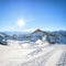 Winter skiing resort in Alps