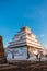 Winter sky at Aizu Wakamatsu Castle in Fukushima, Tohoku, Japan