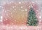 Winter snow background. Blurred snowflakes on Original oil painting - Christmas