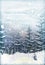 Winter snow background. Blurred snowflakes on Original oil painting - Christmas