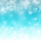Winter Snow Background with Different Snowflakes