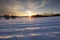 Winter with snow in the countryside with chapel, Slovakia