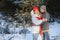 Winter snow couple love story