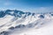 Winter snow covered mountain peaks Austrian alps