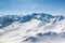 Winter snow covered mountain peaks Austrian alps