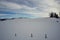 Winter snow covered mountain peaks in Europe near the spitzstein - gogglalm Tirol