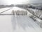 Winter snow fields landscape