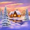 Winter Snow House. Realistic Fantastic Scenes. Fantasy Nature Backdrop