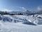 Winter snow idyll in the Thur river valley or Thurtal between the Alpstein and Churfirsten mountain massifs, Nesslau